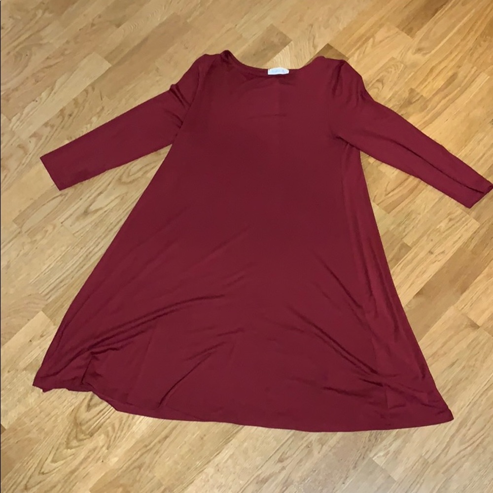 3/4 Garnet Red Dress